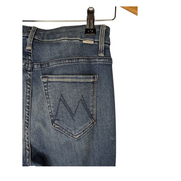 Mother High Waisted Looker Ankle Fray Jeans Plaid Knee - Picture 4 of 8